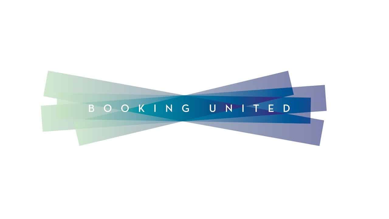 Booking United Logo blue on white