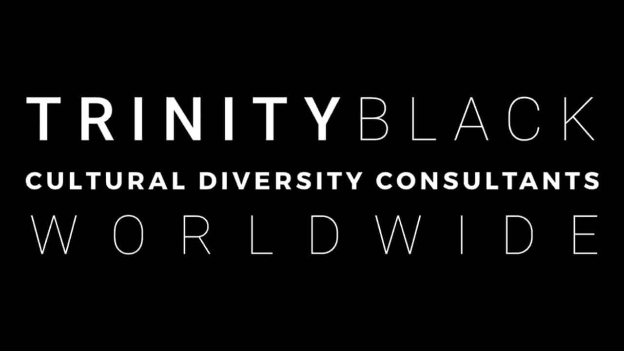 The logo for Altered Natives' Trinity Black Cultural Diversity Consultancy Worldwide in white letters over a black background.