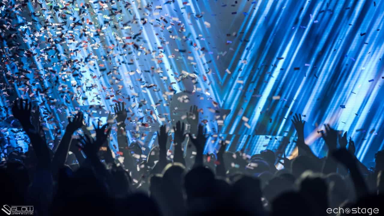 Club Glow Echostage confetti crowd