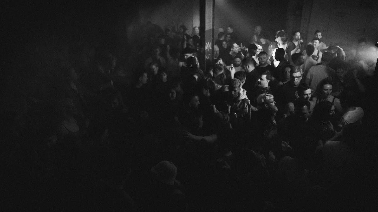 Save Our Scene black and white nightlife crowd