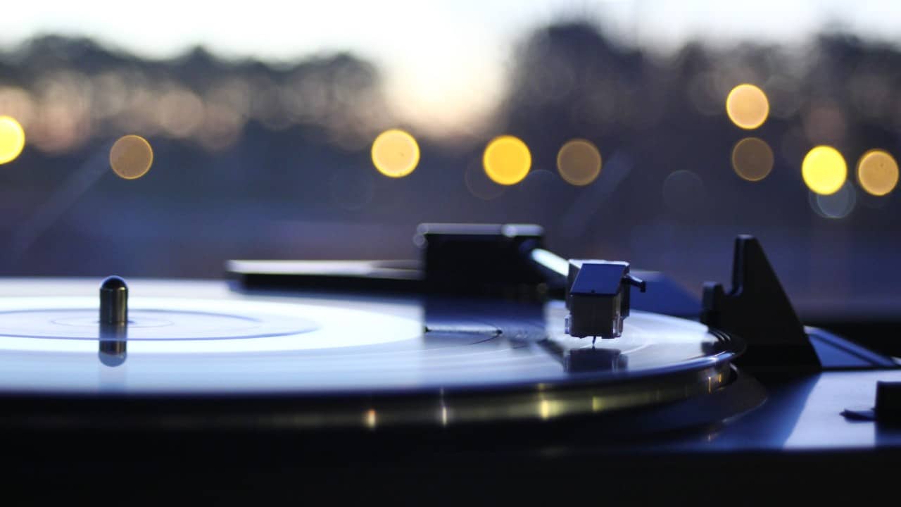 Vinyl record turntable bokeh background Bob Clark