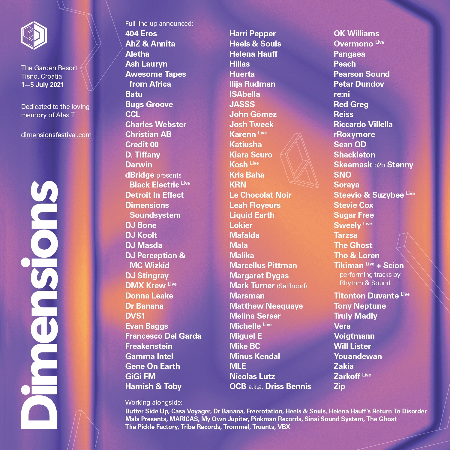 Dimensions Festival 2021 Lineup Flyer