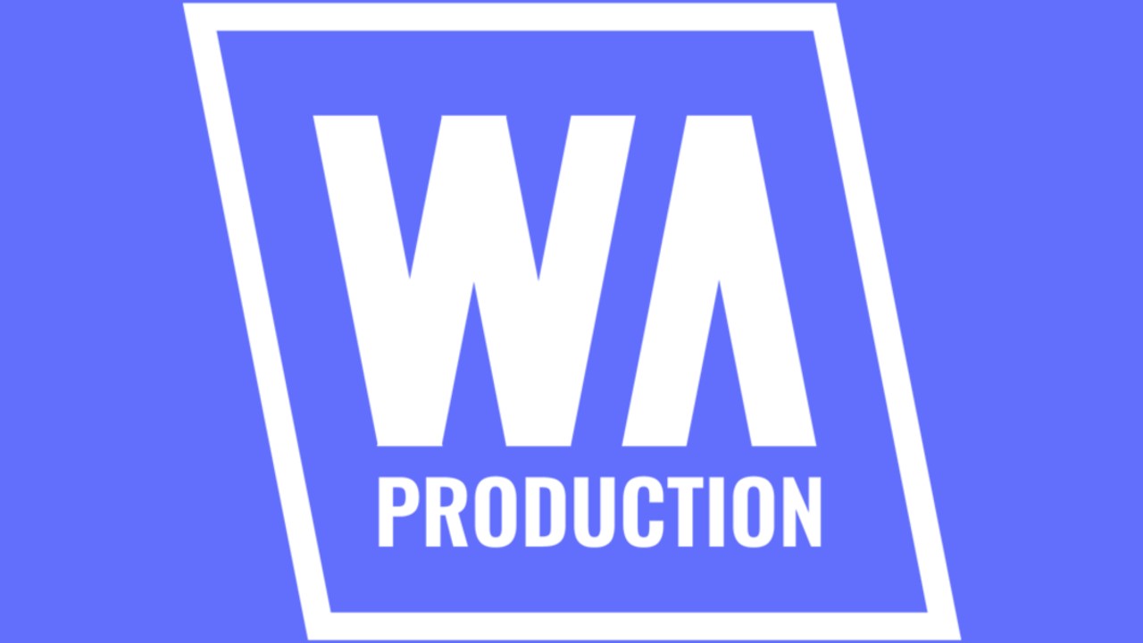 W.A. Production logo white royal blue
