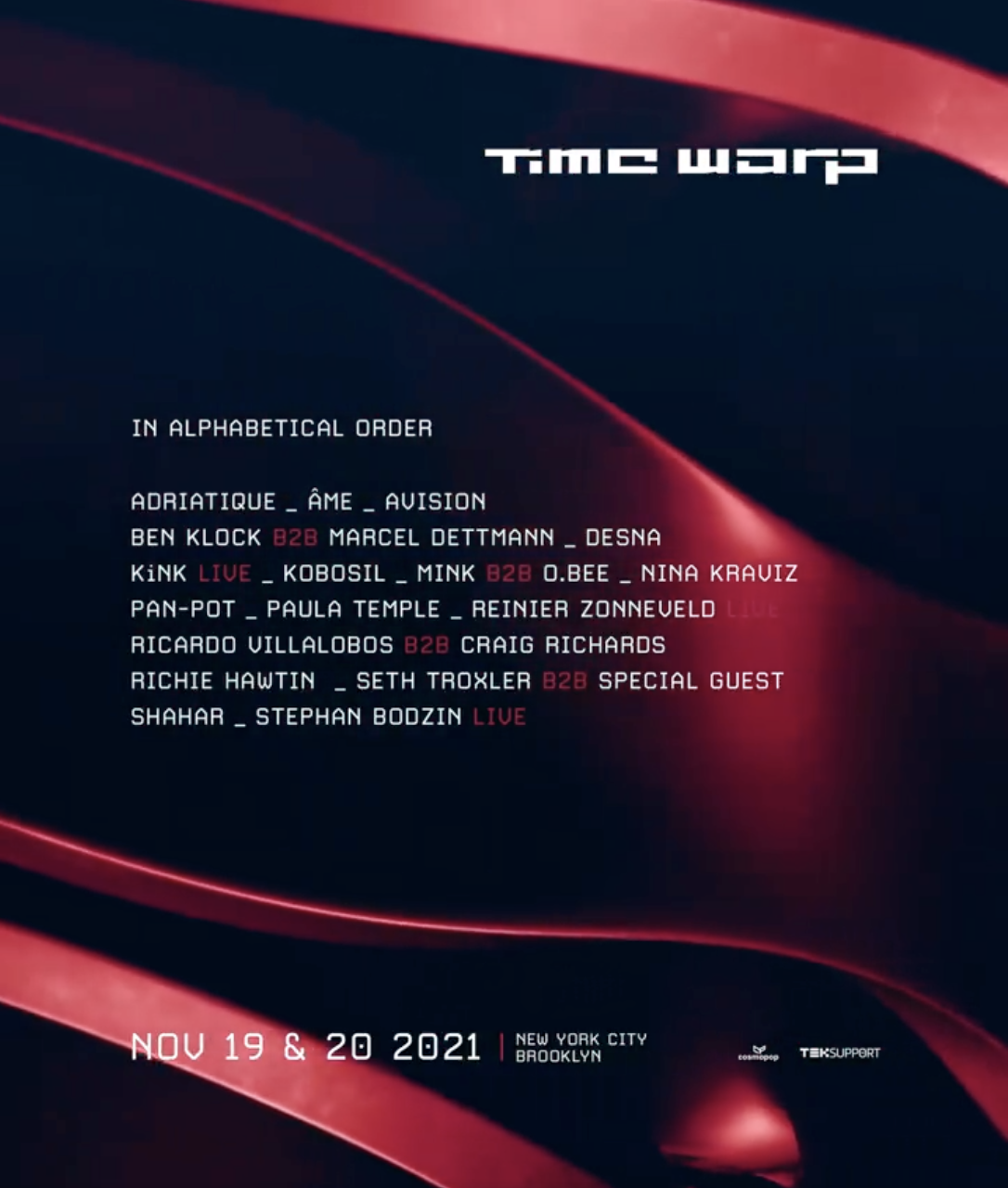 Time Warp New York City 2021 lineup flyer