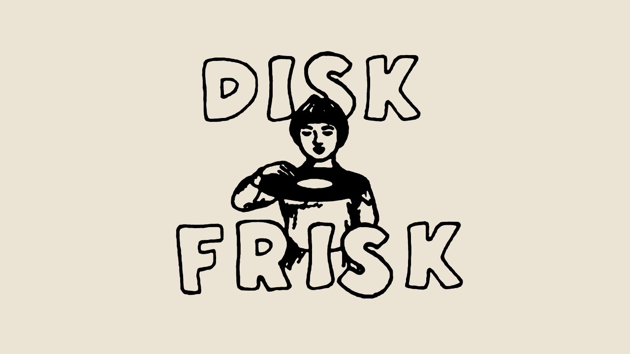 Disk Frisk logo black beige