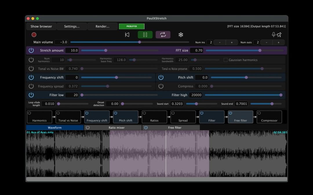 Sonosaurus Updates Time-Stretching Software PaulStretch to PaulXStretch